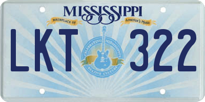 MS license plate LKT322