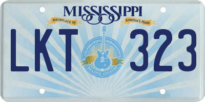 MS license plate LKT323