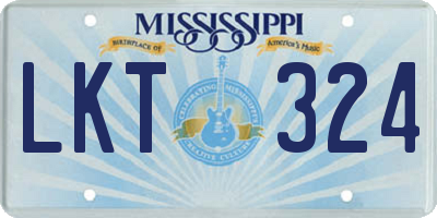 MS license plate LKT324