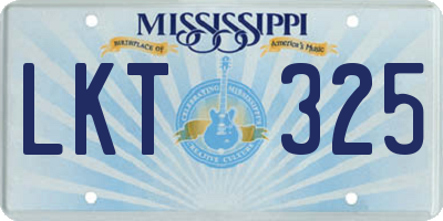 MS license plate LKT325
