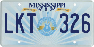 MS license plate LKT326