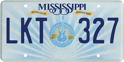 MS license plate LKT327