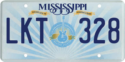 MS license plate LKT328