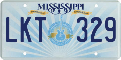 MS license plate LKT329