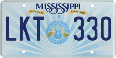 MS license plate LKT330
