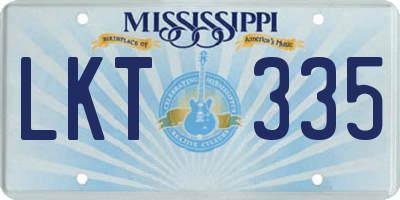 MS license plate LKT335