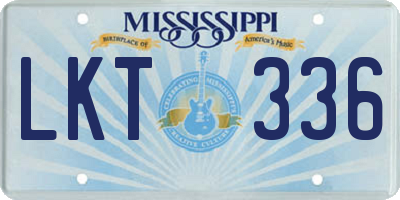 MS license plate LKT336