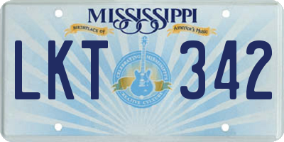 MS license plate LKT342