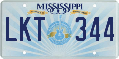 MS license plate LKT344