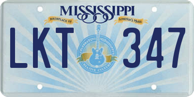 MS license plate LKT347