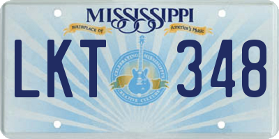 MS license plate LKT348