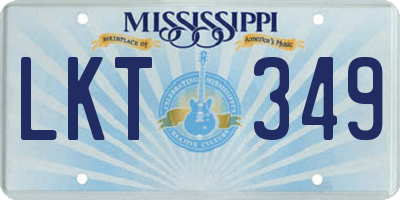 MS license plate LKT349