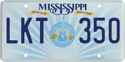 MS license plate LKT350