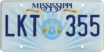 MS license plate LKT355