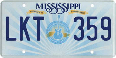 MS license plate LKT359