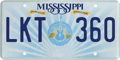 MS license plate LKT360