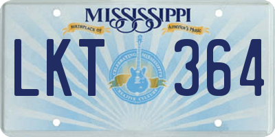 MS license plate LKT364