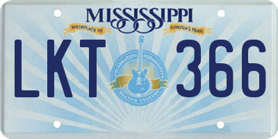 MS license plate LKT366