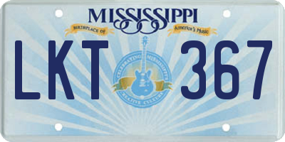 MS license plate LKT367