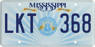 MS license plate LKT368