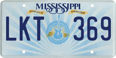 MS license plate LKT369