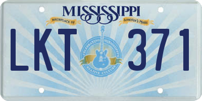 MS license plate LKT371