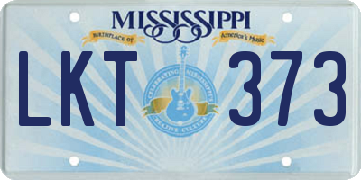 MS license plate LKT373