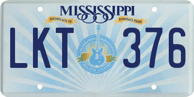 MS license plate LKT376