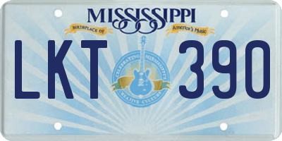 MS license plate LKT390