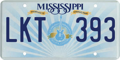MS license plate LKT393
