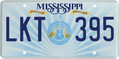 MS license plate LKT395