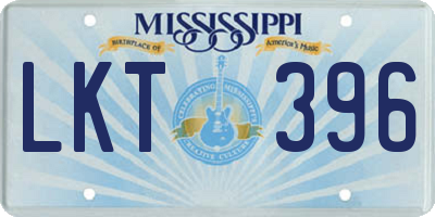 MS license plate LKT396