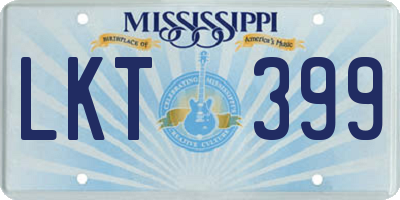 MS license plate LKT399