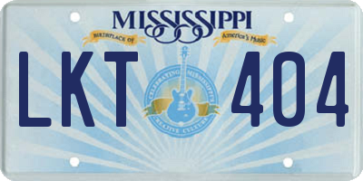 MS license plate LKT404