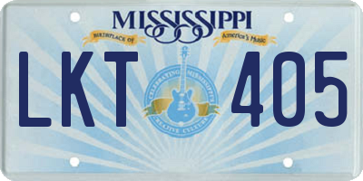 MS license plate LKT405