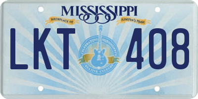 MS license plate LKT408