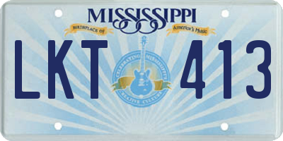 MS license plate LKT413