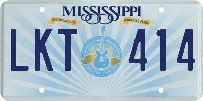 MS license plate LKT414