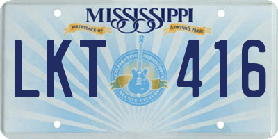 MS license plate LKT416