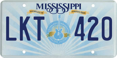 MS license plate LKT420