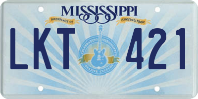 MS license plate LKT421
