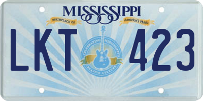 MS license plate LKT423
