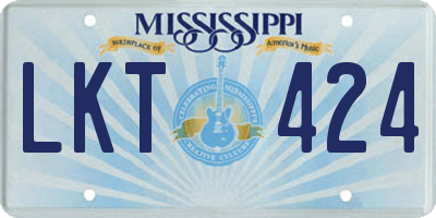 MS license plate LKT424