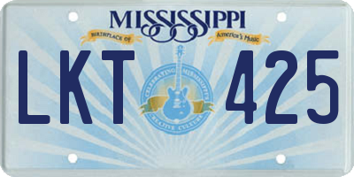 MS license plate LKT425