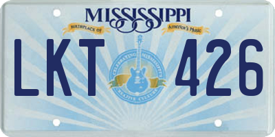 MS license plate LKT426