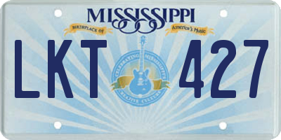 MS license plate LKT427