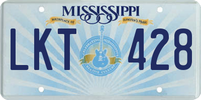 MS license plate LKT428