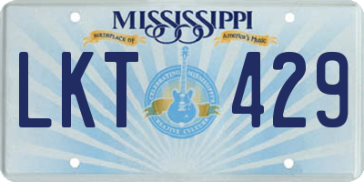 MS license plate LKT429