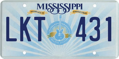 MS license plate LKT431