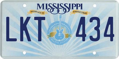 MS license plate LKT434